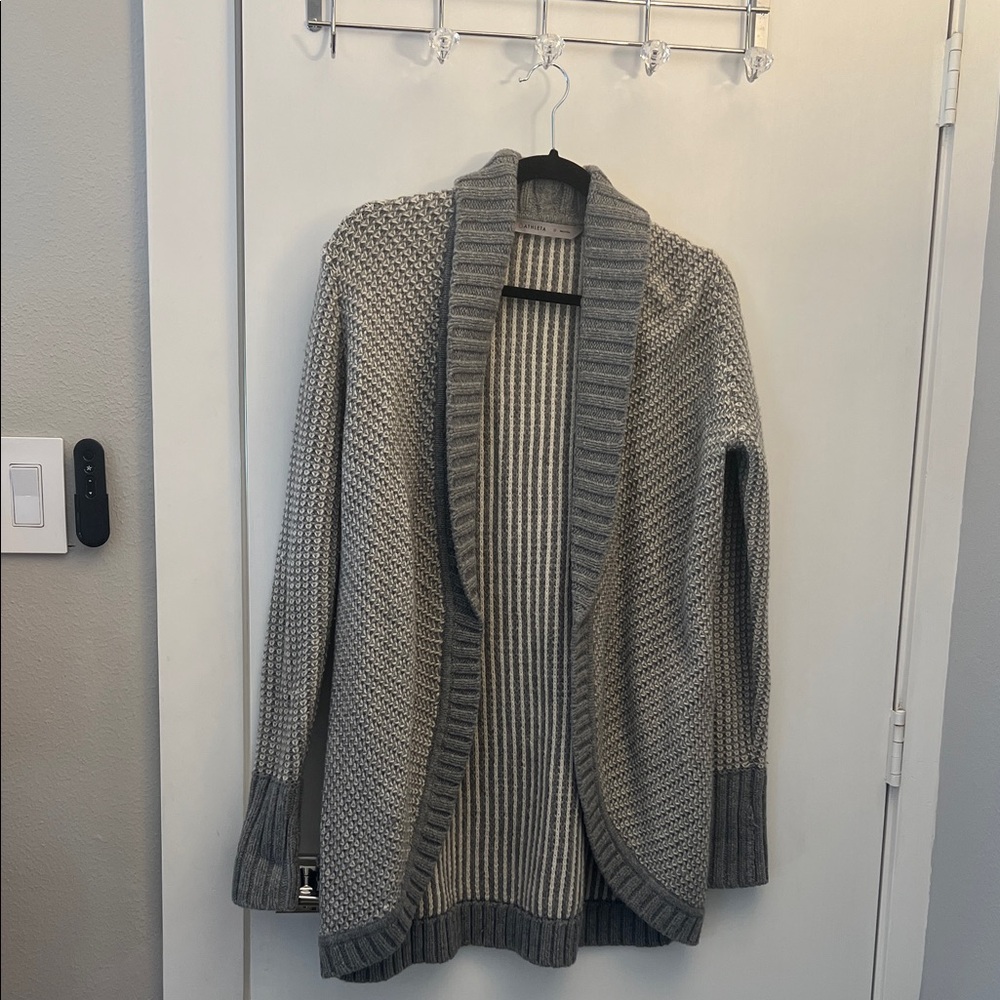 Athleta Gray Open Front Sweater